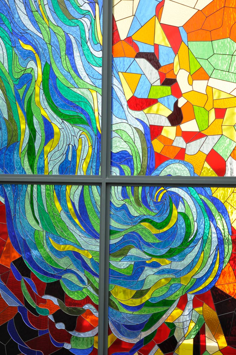 2011, Stained Glass Window Design For a Private House. Manufacturer: Spectrum Glass Company