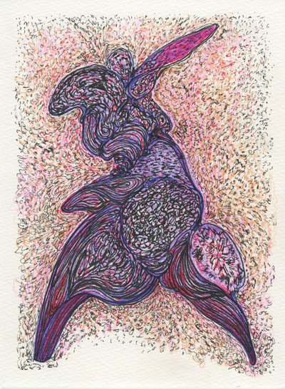 Untitled, 2012, Pen and Colored Pencil on Paper, 4.75 x 6.5 in. / 12 X 16.5 cm [#SS12DW006]