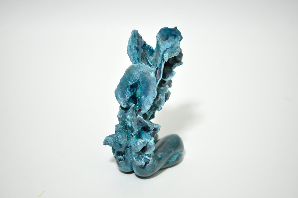 Figure, 2012, Oil and Acrylic on Clay, 6.5 x 6.3 x 2.75 in.  /  16.5 x 16 x 7 cm [#SS12SC005]