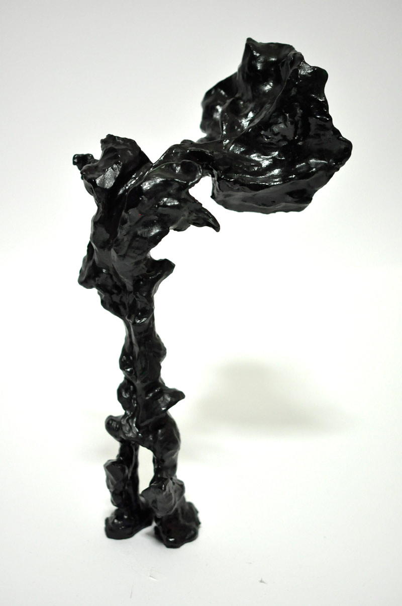 Man, 2012, Oil and Acrylic on Clay, 12.8 x 5.5 x 5.5 in.  /  32.5 x 14 x 14 cm [#SS12SC009]