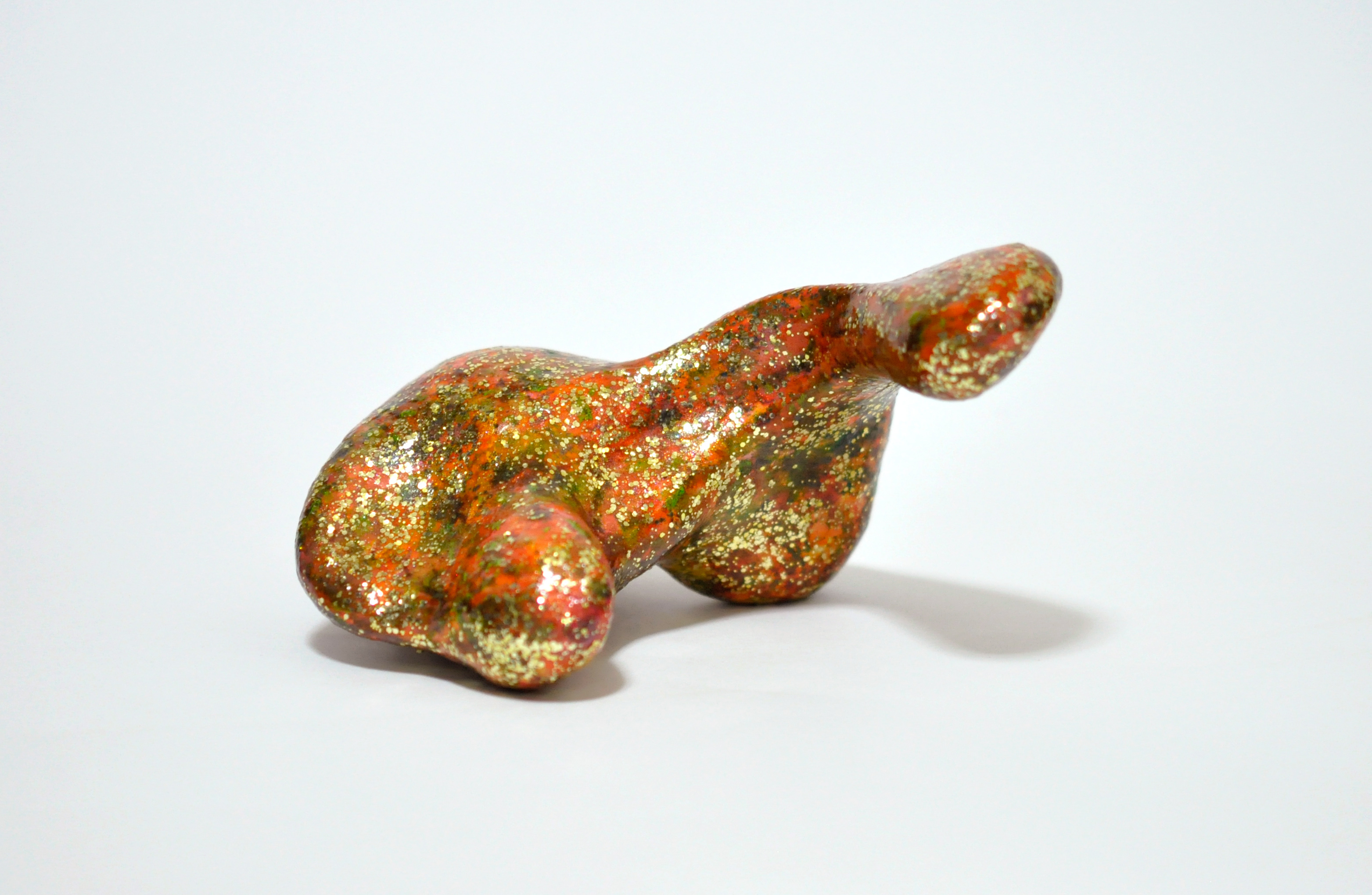 A Touch, 2012, Oil, Nail Polish, and Varnish on Clay, 3.1 x 6.1 x 4.9 in. / 8 x 15.5 x 12.5 cm [#SS12SC025]