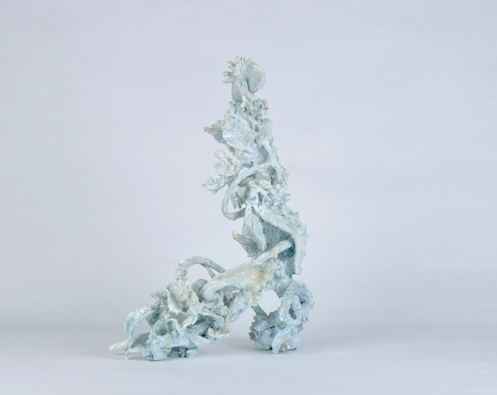 Dancer, 2013, Epoxy Adhesives and Oil on Clay, 23.6 x 20.1 x 5.1 in.  /  60 x 51 x 13 cm [#SS13SC005]