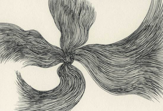 Lines, 2013, Pen on Paper, 3.9 x 5.8 in.  /  100 x 148 mm [#SS13DW023]