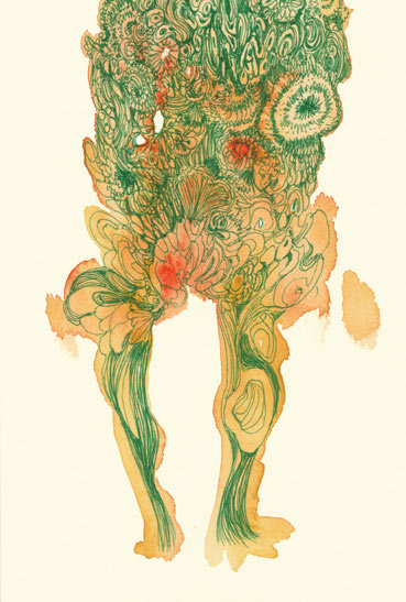 Dancer, 2014, Watercolor and Pen on Paper, 5.8 x 3.9 in.  /  148 x 100 mm [#SS14DW018]