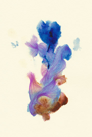 Goldfish, 2014, Watercolor and Pen on Paper, 5.8 x 3.9 in.  /  148 x 100 mm [#SS14DW031]