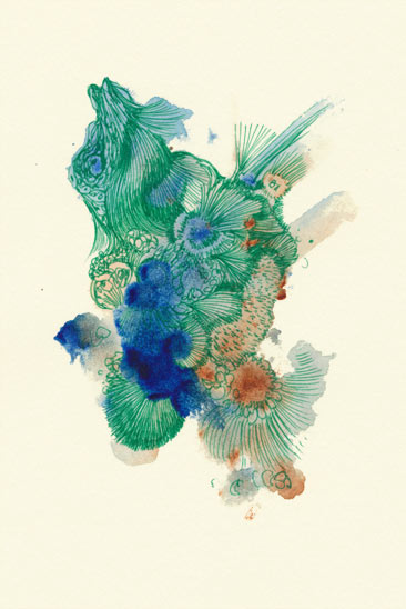 Goldfish, 2014, Watercolor and Pen on Paper, 5.8 x 3.9 in.  /  148 x 100 mm [#SS14DW032]