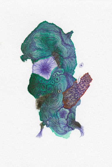 Kid, 2015, Watercolor and Pen on Paper, 5.8 x 3.9 in. / 148 x 100 mm [#SS15DW020]