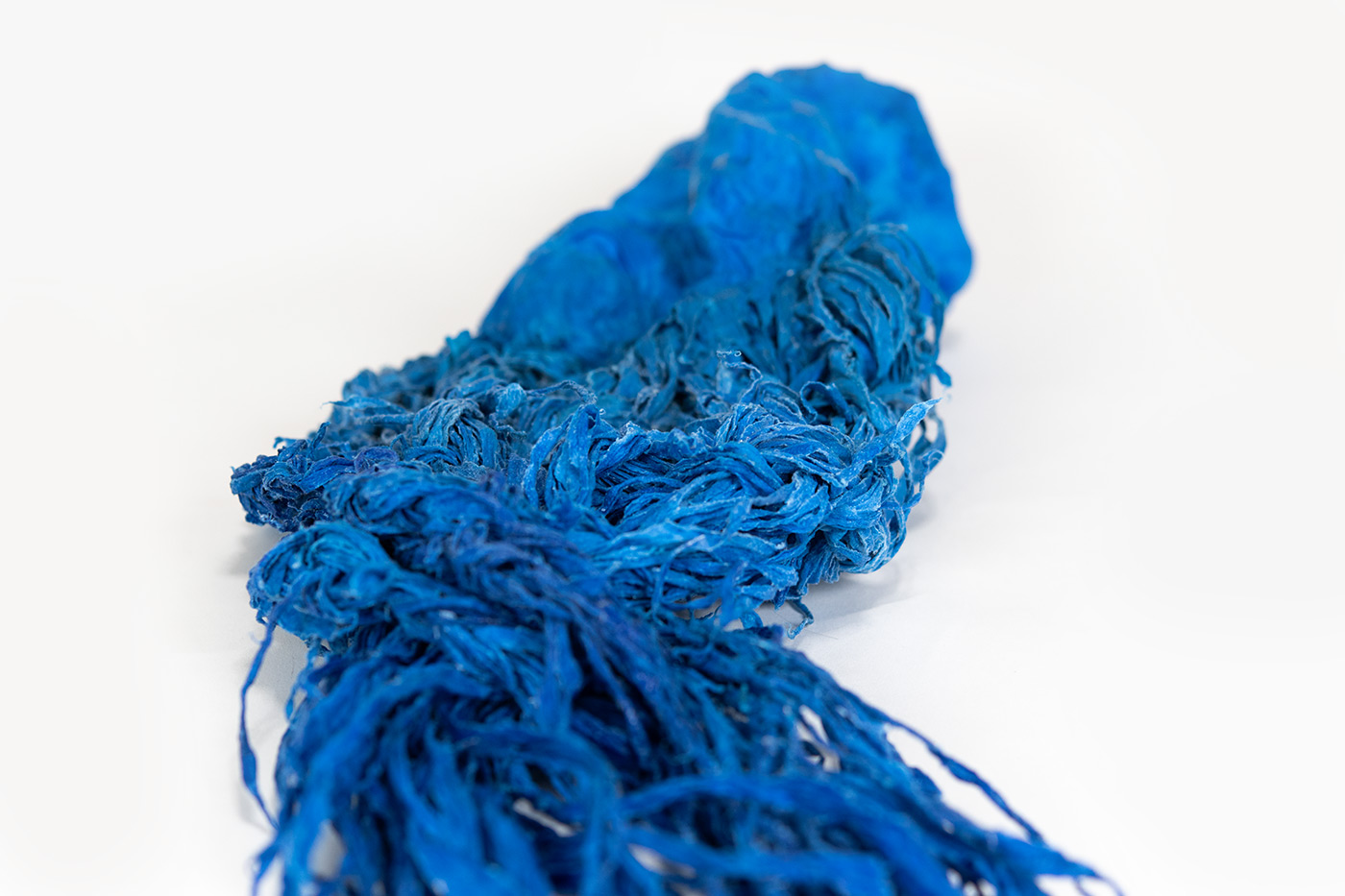  Waves [#SS25SC006] 2025, Oil, Glue, Varnish, and Non-Woven Fabrics on Stone Powder Clay, approx. 4.1 x 34 x 10 in. / approx. 10.5 x 86 x 25.5 cm