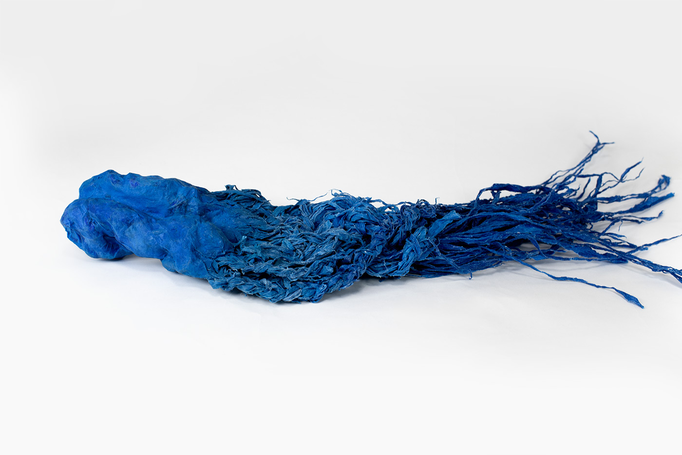  Waves [#SS25SC006] 2025, Oil, Glue, Varnish, and Non-Woven Fabrics on Stone Powder Clay, approx. 4.1 x 34 x 10 in. / approx. 10.5 x 86 x 25.5 cm